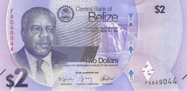 Belize 2 Dollar p73 2025
